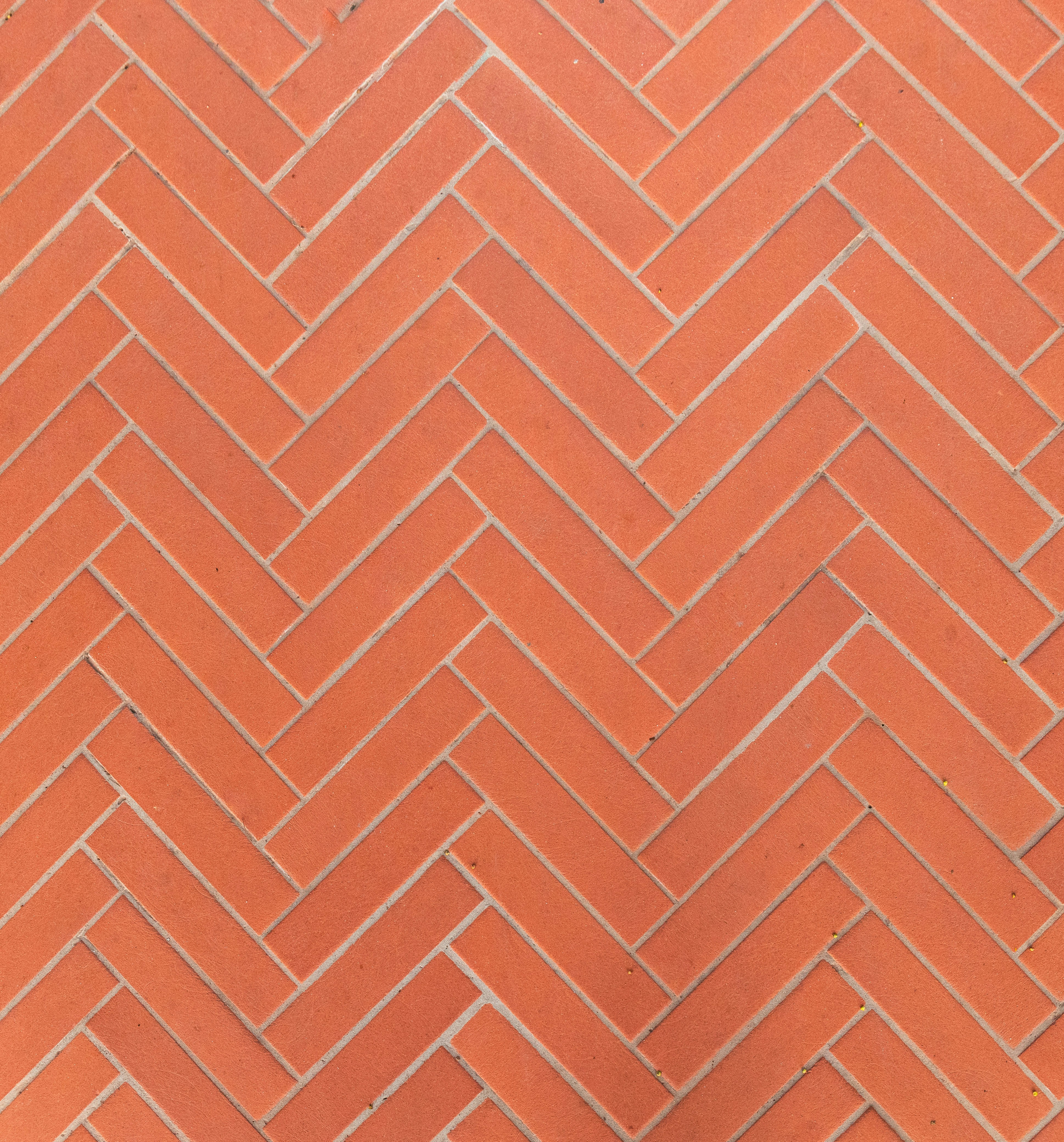 Terracotta herringbone brickwork